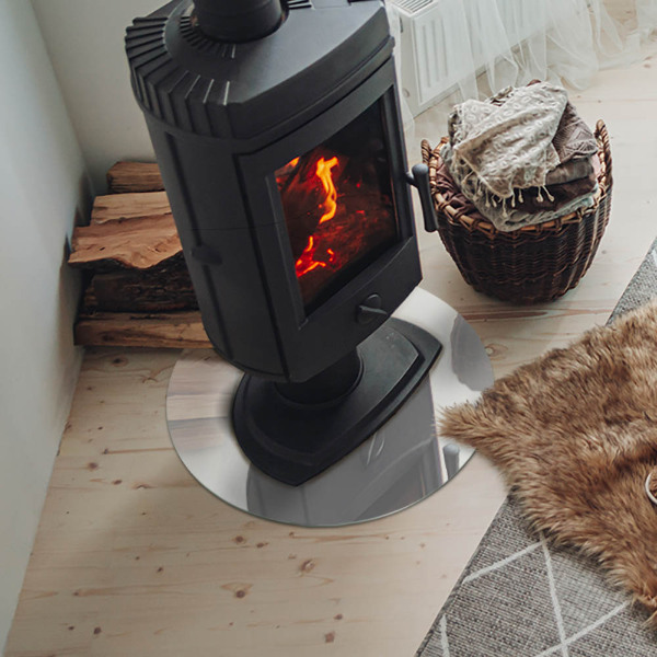 Sticlă rotundă sub sobă Culoare fildeș