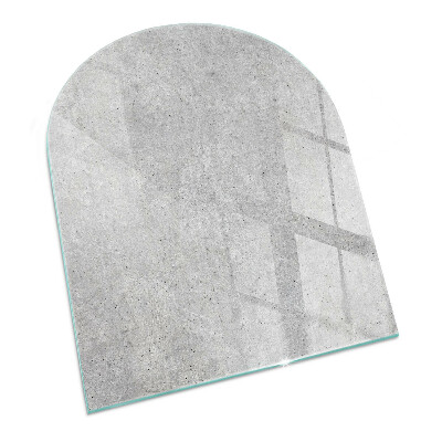 Placă semiovală din sticlă pentru șemineu Textură de beton într-un stil brut
