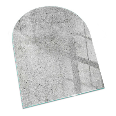 Placă semiovală din sticlă pentru șemineu Beton brut în stil minimalist