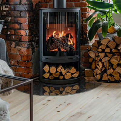 Sticlă semiovală sub sobă Model de piatră naturală