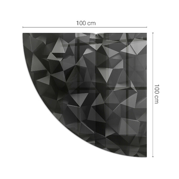 Placă de sticlă semiovală șemineu Geometrie în trei dimensiuni