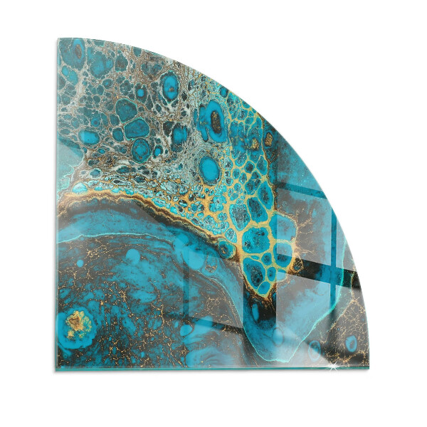 Placă de sticlă semiovală șemineu Model organic într-un stil abstract