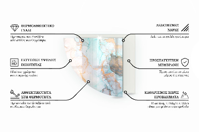 Placă de sticlă semiovală șemineu Model organic într-un stil abstract