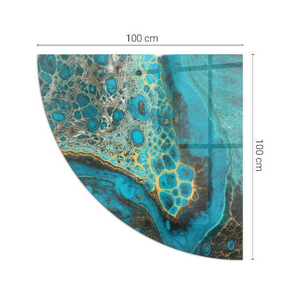 Placă de sticlă semiovală șemineu Model organic într-un stil abstract