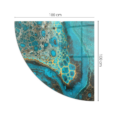 Placă de sticlă semiovală șemineu Model organic într-un stil abstract