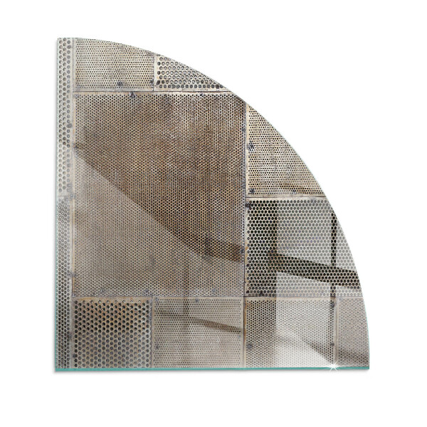 Placă semiovală din sticlă pentru șemineu Motiv din oțel perforat