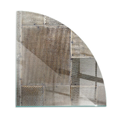 Placă semiovală din sticlă pentru șemineu Motiv din oțel perforat