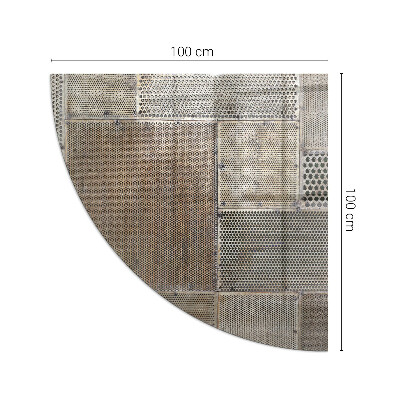 Placă semiovală din sticlă pentru șemineu Motiv din oțel perforat