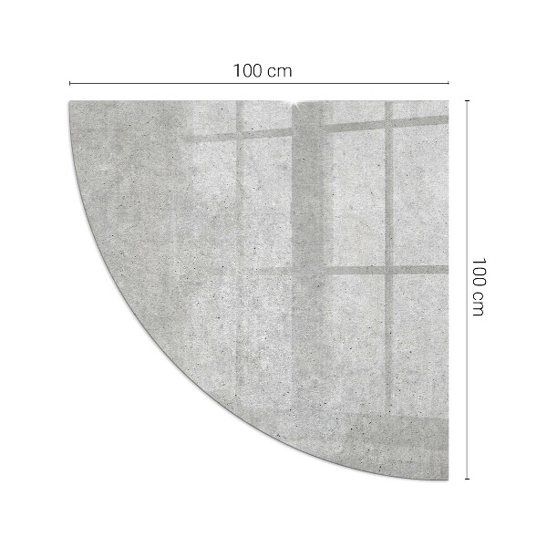 Placă semiovală din sticlă pentru șemineu Textură de beton într-un stil brut