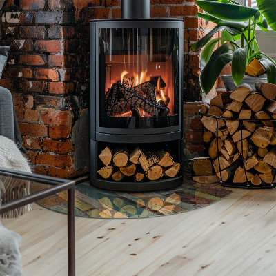 Placă semiovală din sticlă pentru șemineu Culori ale plăcii în diferite tonuri