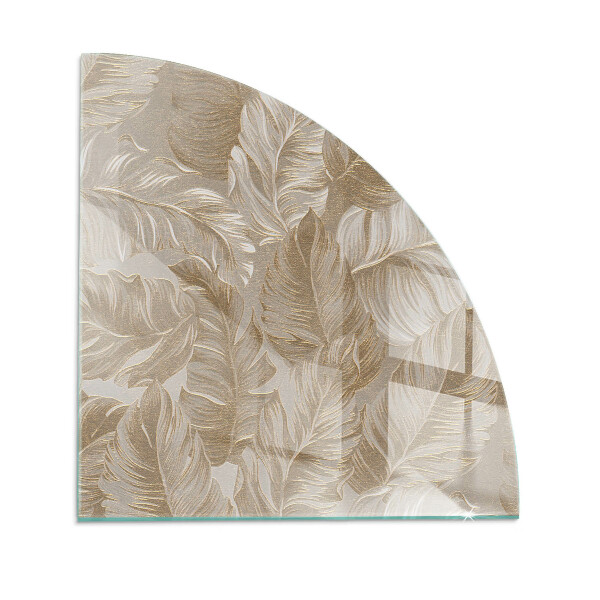 Placă semiovală din sticlă pentru șemineu Modele delicate de frunze