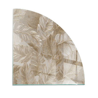 Placă semiovală din sticlă pentru șemineu Modele delicate de frunze
