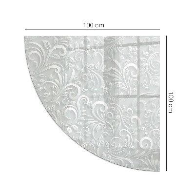 Placă semiovală din sticlă pentru șemineu Motiv elegant al plantelor