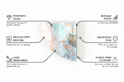 Placă de sticlă semiovală șemineu Model ruginit pe fundal
