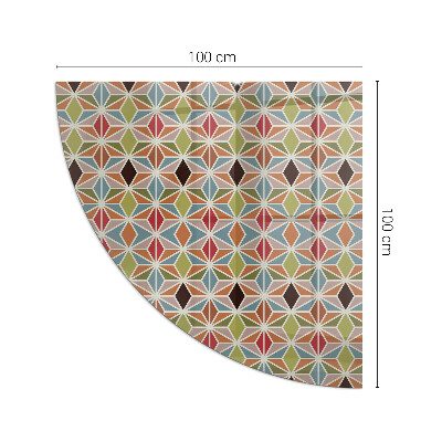 Placă semiovală din sticlă pentru șemineu Modele poligonale pe web