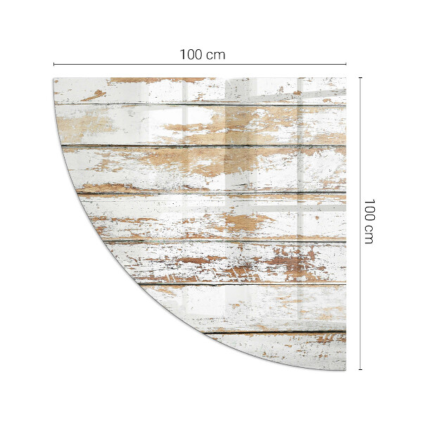 Placă de sticlă semiovală șemineu Placă de lemn ruginită