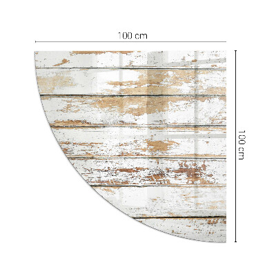 Placă de sticlă semiovală șemineu Placă de lemn ruginită