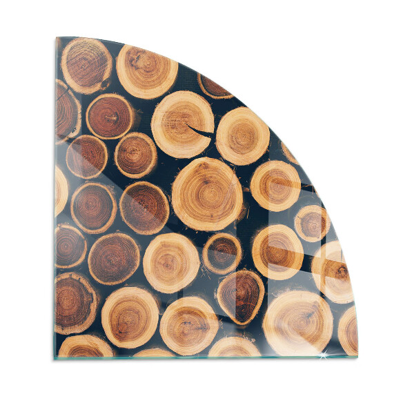 Sticlă semiovală sub sobă Cutie cu ramă de lemn