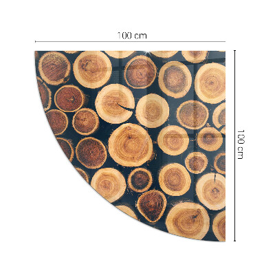 Sticlă semiovală sub sobă Cutie cu ramă de lemn
