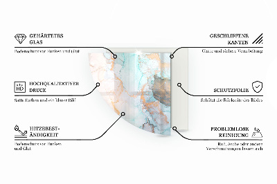 Placă de sticlă semiovală șemineu Motiv abstract fluid