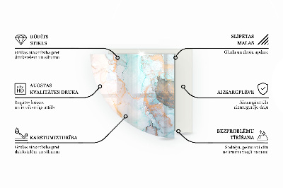 Placă de sticlă semiovală șemineu Motiv abstract fluid