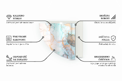 Placă de sticlă semiovală șemineu Motiv abstract fluid