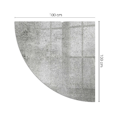 Placă semiovală din sticlă pentru șemineu Beton brut în stil minimalist
