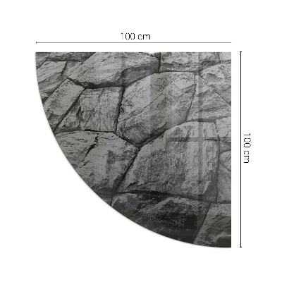 Placă semiovală din sticlă pentru șemineu Stil de piatră într-o versiune naturală