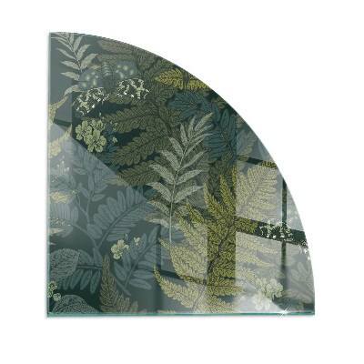 Sticlă semiovală sub sobă Modele de plante cu fluturi