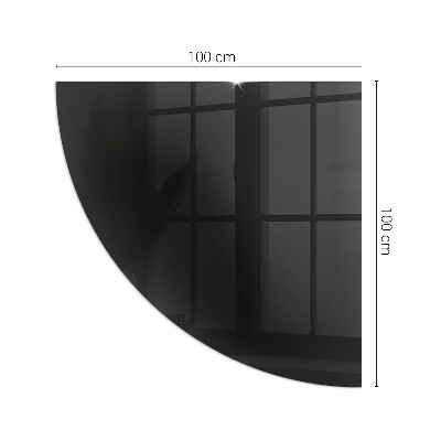 Placă de sticlă semiovală șemineu Culoare Negru
