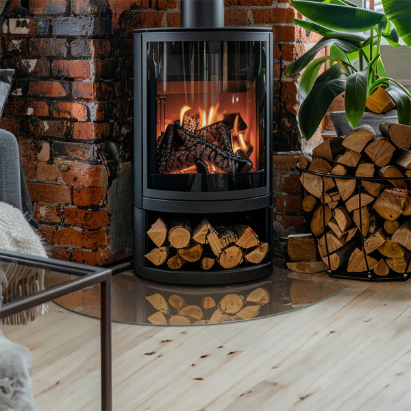 Sticlă semiovală sub sobă Culoare Maro