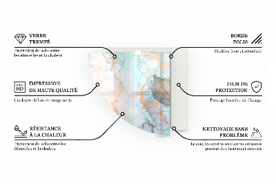 Placă semiovală din sticlă pentru șemineu Culoare Maro