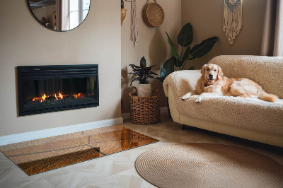 Placă dreptunghiulară din sticlă pentru șemineu Lemn în secțiune transversală cu fibre naturale