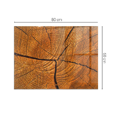 Placă dreptunghiulară din sticlă pentru șemineu Lemn în secțiune transversală cu fibre naturale