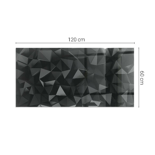 Placă de sticlă dreptunghiulară șemineu Geometrie în trei dimensiuni