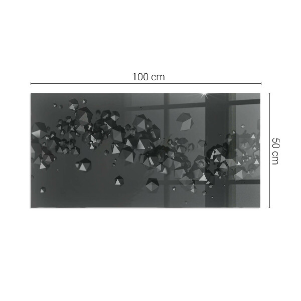 Placă dreptunghiulară din sticlă pentru șemineu Forme abstracte de nori în solide