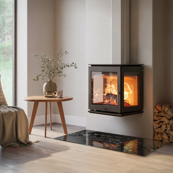 Placă dreptunghiulară din sticlă pentru șemineu Forme abstracte de nori în solide