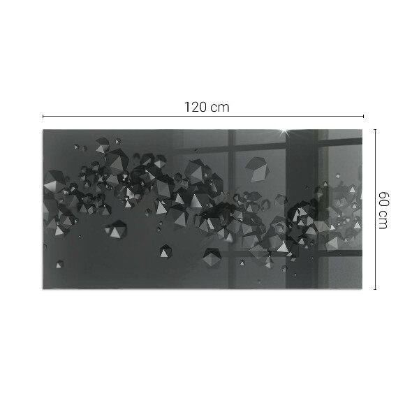 Placă dreptunghiulară din sticlă pentru șemineu Forme abstracte de nori în solide