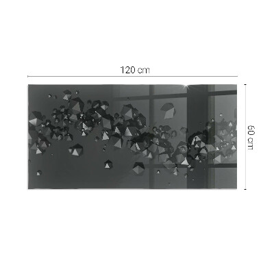 Placă dreptunghiulară din sticlă pentru șemineu Forme abstracte de nori în solide