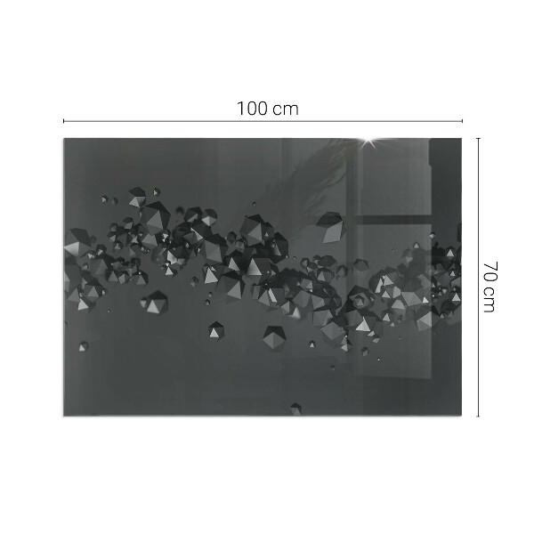 Placă dreptunghiulară din sticlă pentru șemineu Forme abstracte de nori în solide