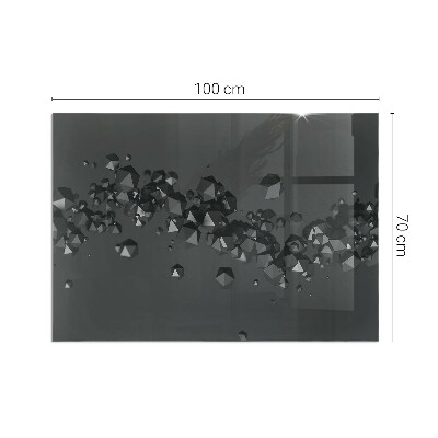 Placă dreptunghiulară din sticlă pentru șemineu Forme abstracte de nori în solide