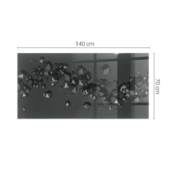 Placă dreptunghiulară din sticlă pentru șemineu Forme abstracte de nori în solide