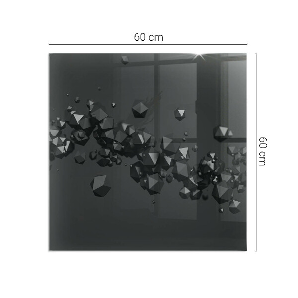 Placă dreptunghiulară din sticlă pentru șemineu Forme abstracte de nori în solide