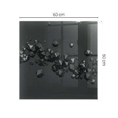 Placă dreptunghiulară din sticlă pentru șemineu Forme abstracte de nori în solide