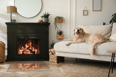 Sticlă dreptunghiulară sub sobă Model inspirat din lemn