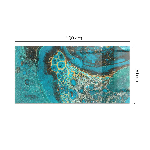 Placă de sticlă dreptunghiulară șemineu Model organic într-un stil abstract
