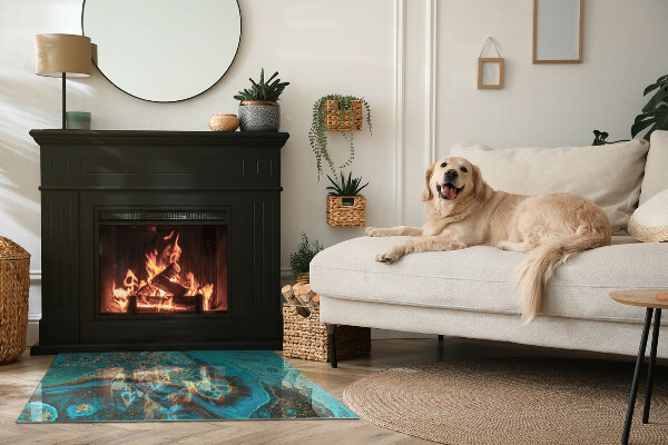 Placă de sticlă dreptunghiulară șemineu Model organic într-un stil abstract