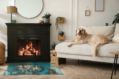 Placă de sticlă dreptunghiulară șemineu Model organic într-un stil abstract