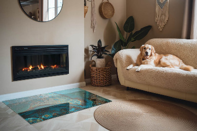 Placă de sticlă dreptunghiulară șemineu Model organic într-un stil abstract