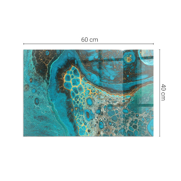 Placă de sticlă dreptunghiulară șemineu Model organic într-un stil abstract